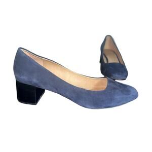J. Jill Blue Suede Block Heel Pumps Women’s Size 10 Comfort Dress Shoes